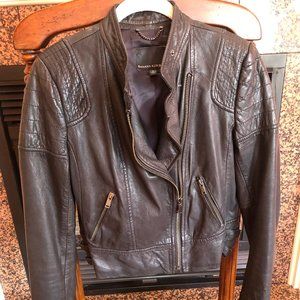 Banana Republic Brown Leather Moto Jacket